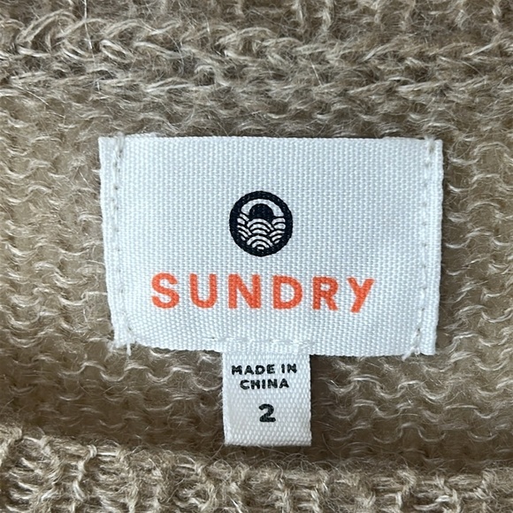 SUNDRY Mohair Wool Blend Lightweight Loose Knit Sweet Dreams Sweater Medium - Picture 6 of 16